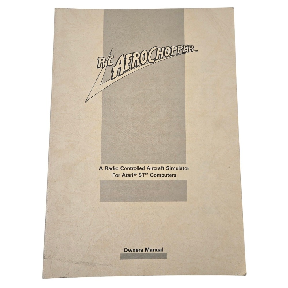 Ambrosia RC Aerochopper Owners Manual‎ Atari ST Simulator Good Vintage 1987